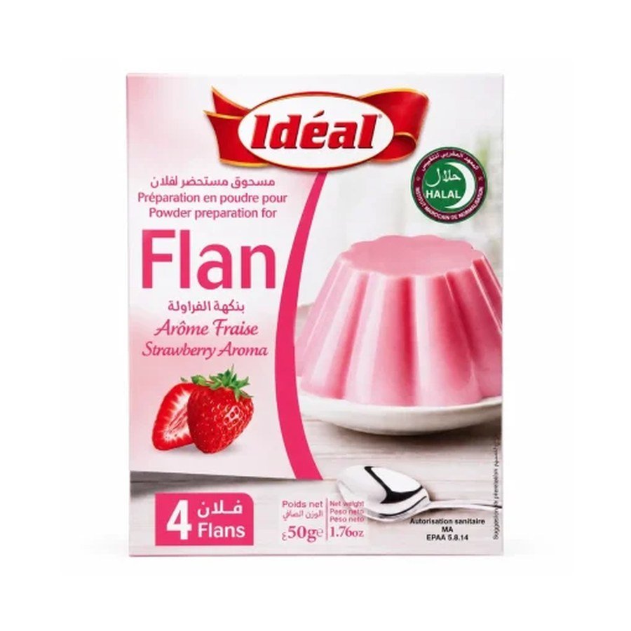 Idéal Flan, Strawberry — 4 flans