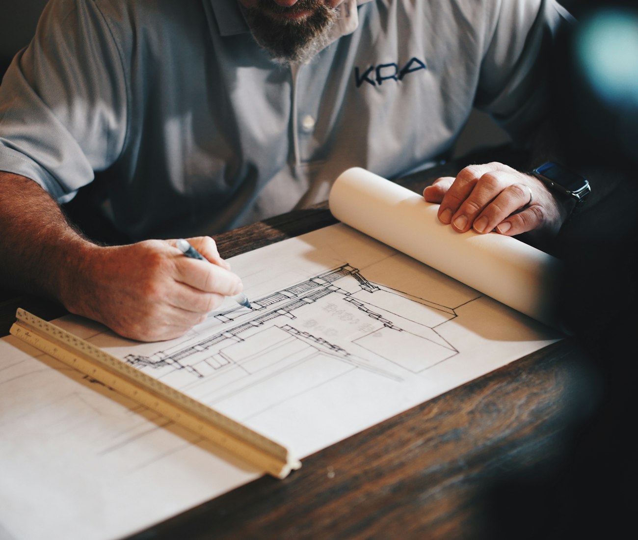 Reviewing construction plans
