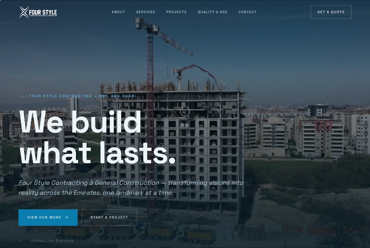 Four Style Contracting website