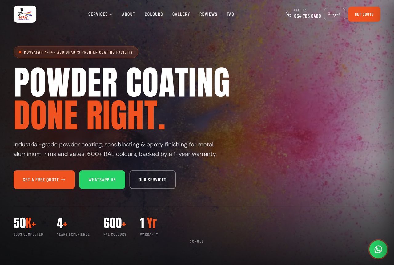 Iqra Powder Coating website