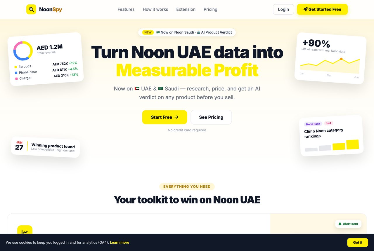NoonSpy — Noon UAE seller intelligence platform