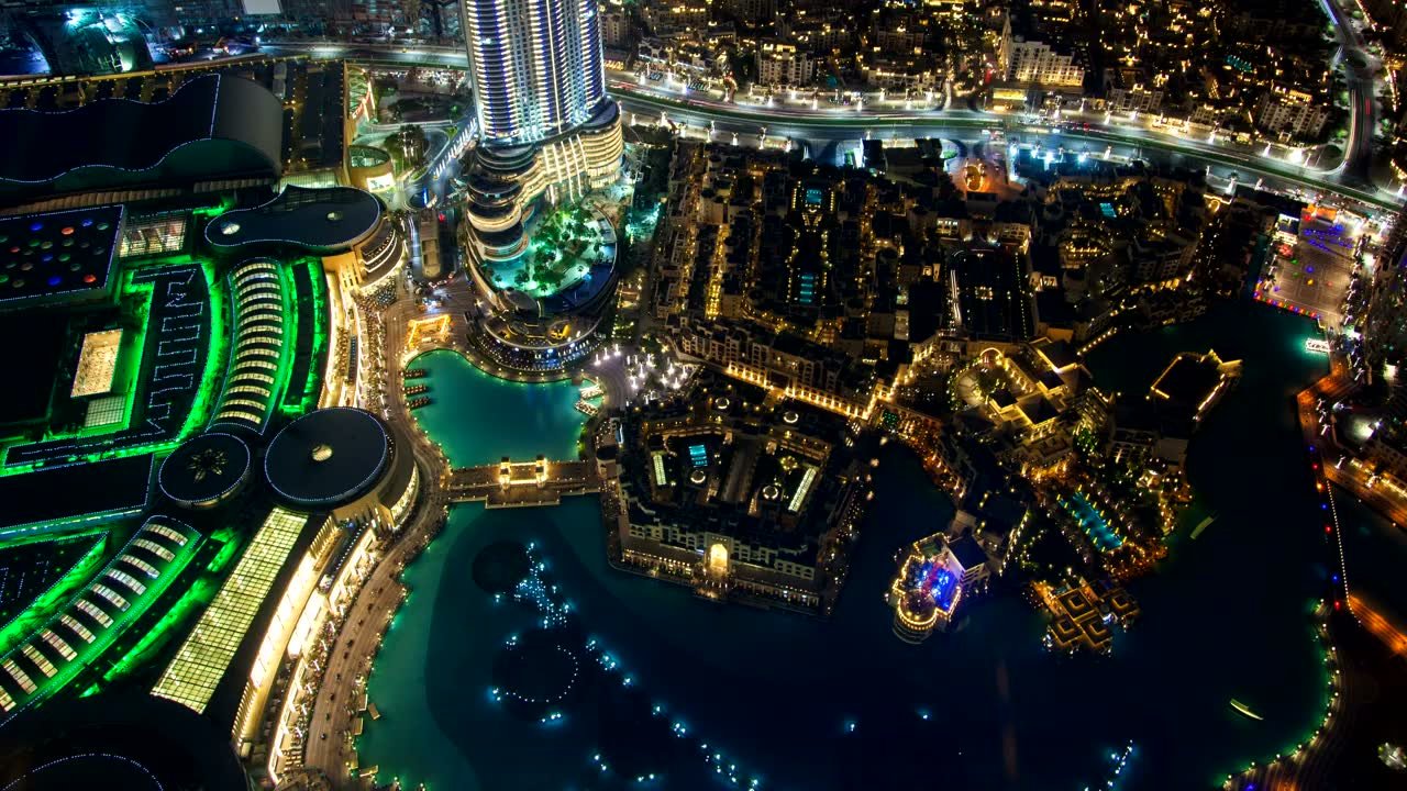 Abu Dhabi waterfront skyline at night
